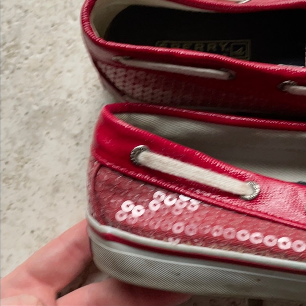 HOST PICK Sperry Women's Bahama 2-Eye Red Sequin - Picture 5 of 8
